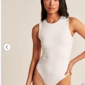 Abercrombie & Fitch Soft A&F Collection White Sleeveless Bodysuit